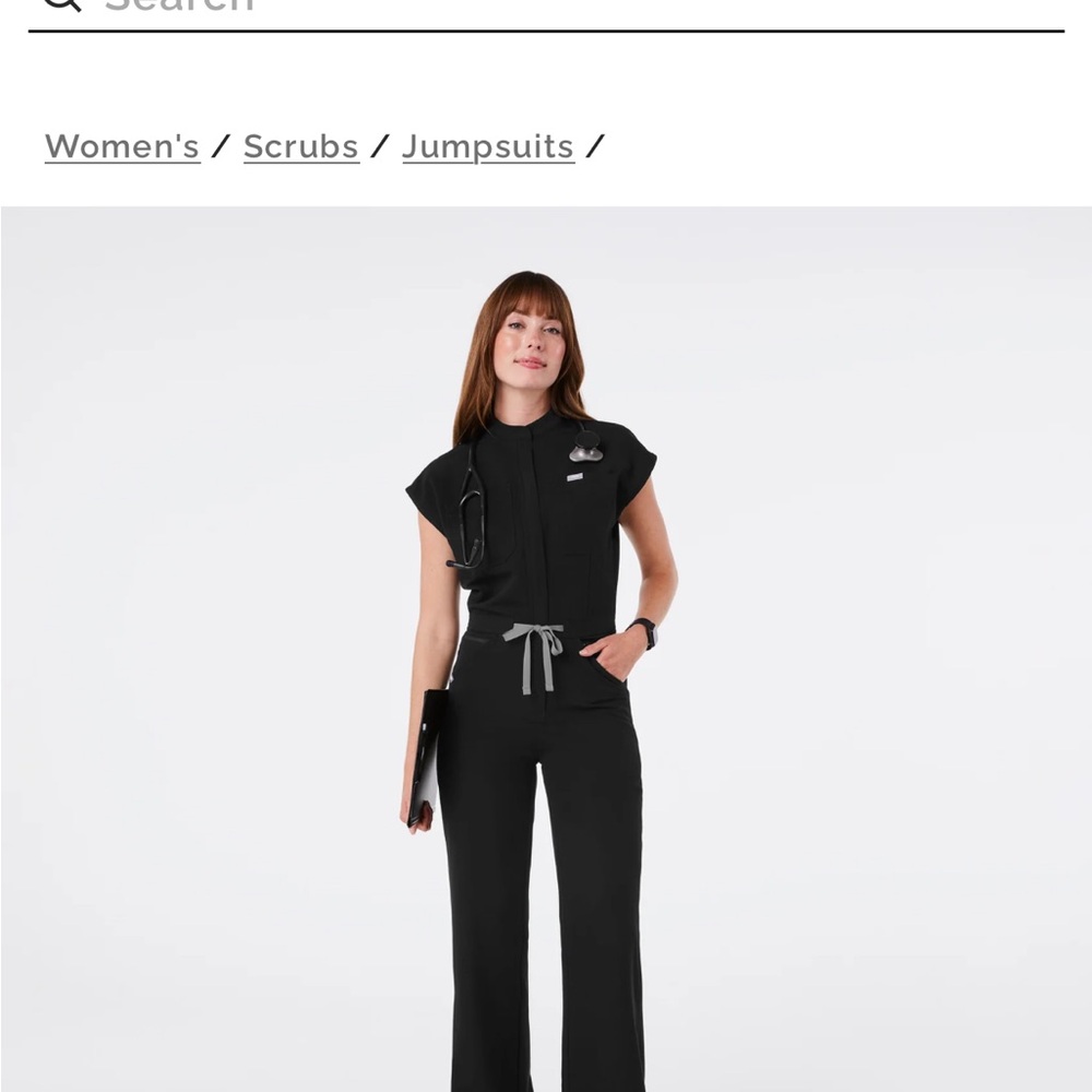 Figs Rafaela Cargo Wide Leg ScrubJumpsuit